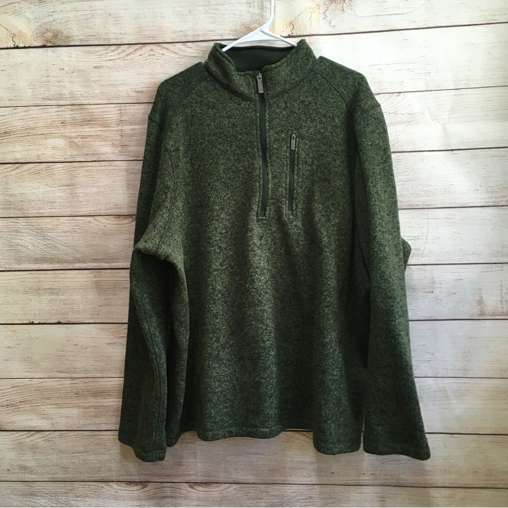 WOOLRICH QUARTER ZIP SWEATER IN GREEN